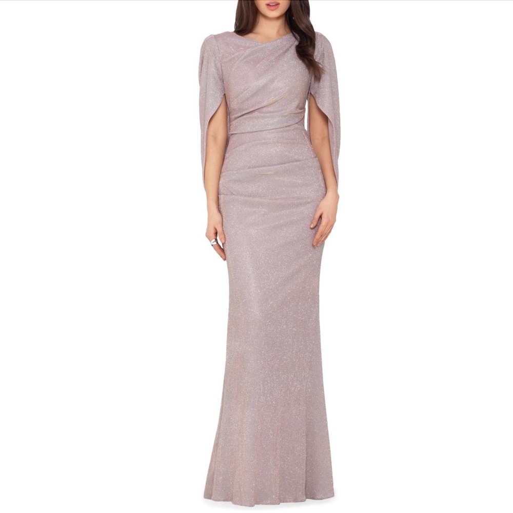 Betsy & Adam: Cape Sleeve Trumpet Gown (NWT)
